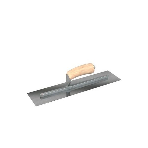 Carbon Steel Finishing Trowel - Square End - 11" x 4-1/2" with Camel Back Wood Handle